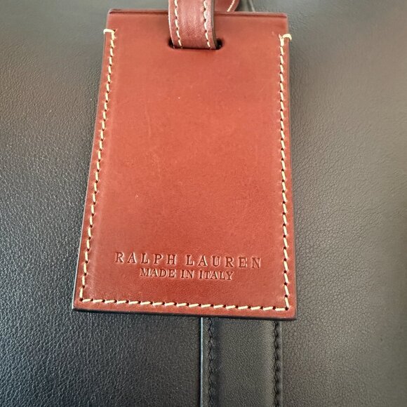 Ralph Lauren Men's Navy Blue Leather Darwin Tote, retail $2200 - Picture 10 of 15